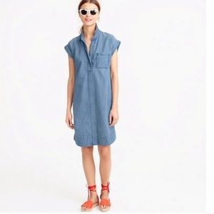 J. Crew Short Sleeve Chambray Shirt Dress | Size Large